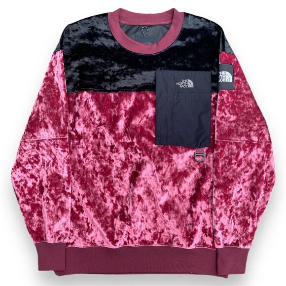 The North Face Velvet Sweatshirt Crewneck Black‎ Series Velvet City Mens size M - Picture 2 of 8